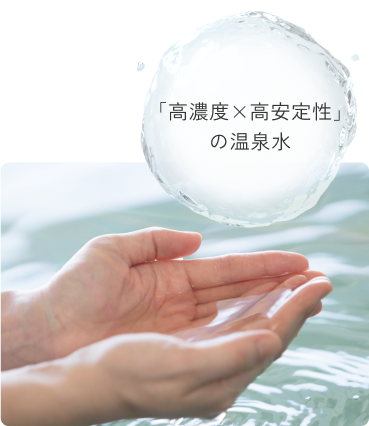 水を手にすくう様子