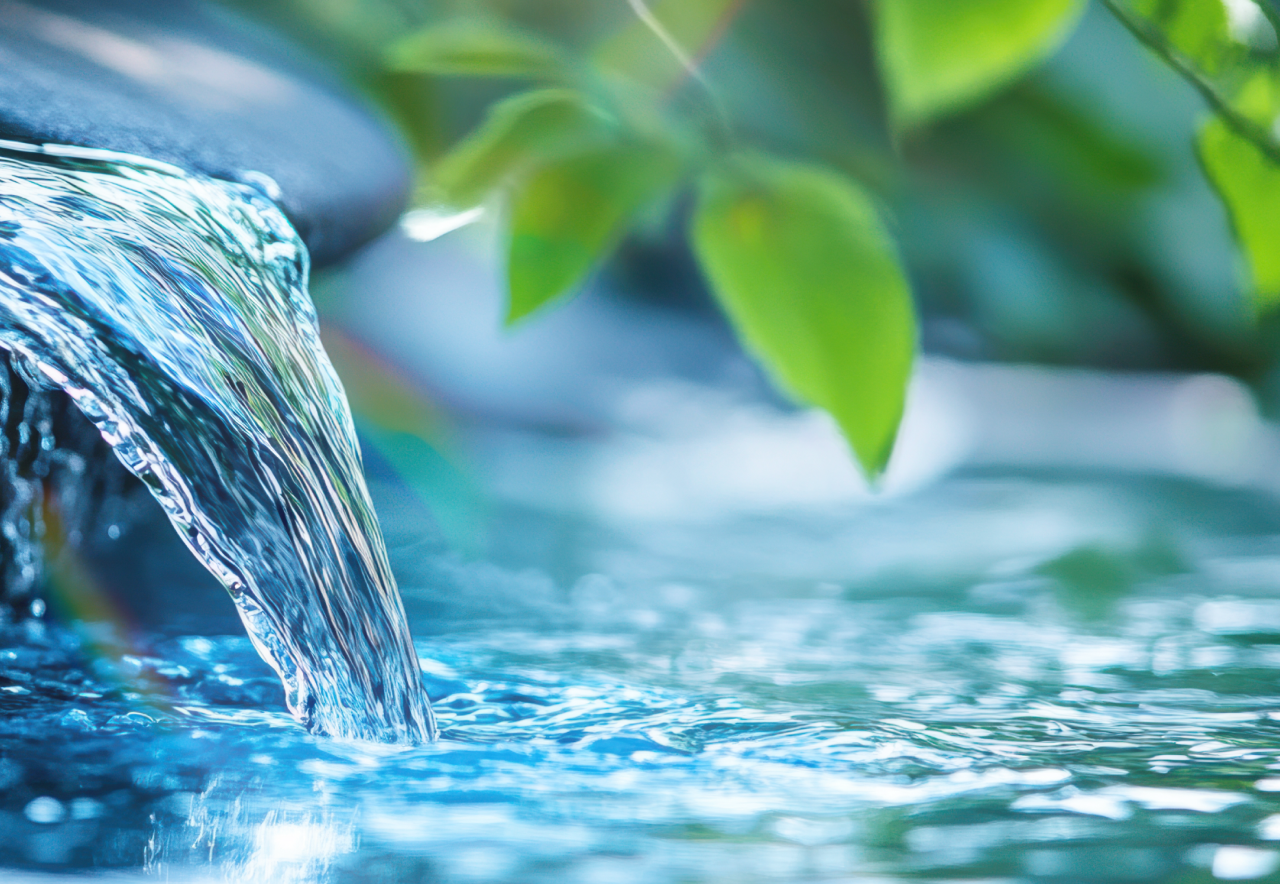 Nature background with water